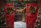 Kate Noël Nuit Rouge Porte de grange Neige Toile de fond conçue par Emetselch - Kate Backdrop FR