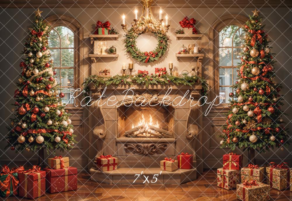 Kate Noël Intérieur Cadeaux Cheminée en marbre Toile de fond conçue par Emetselch - Kate Backdrop FR