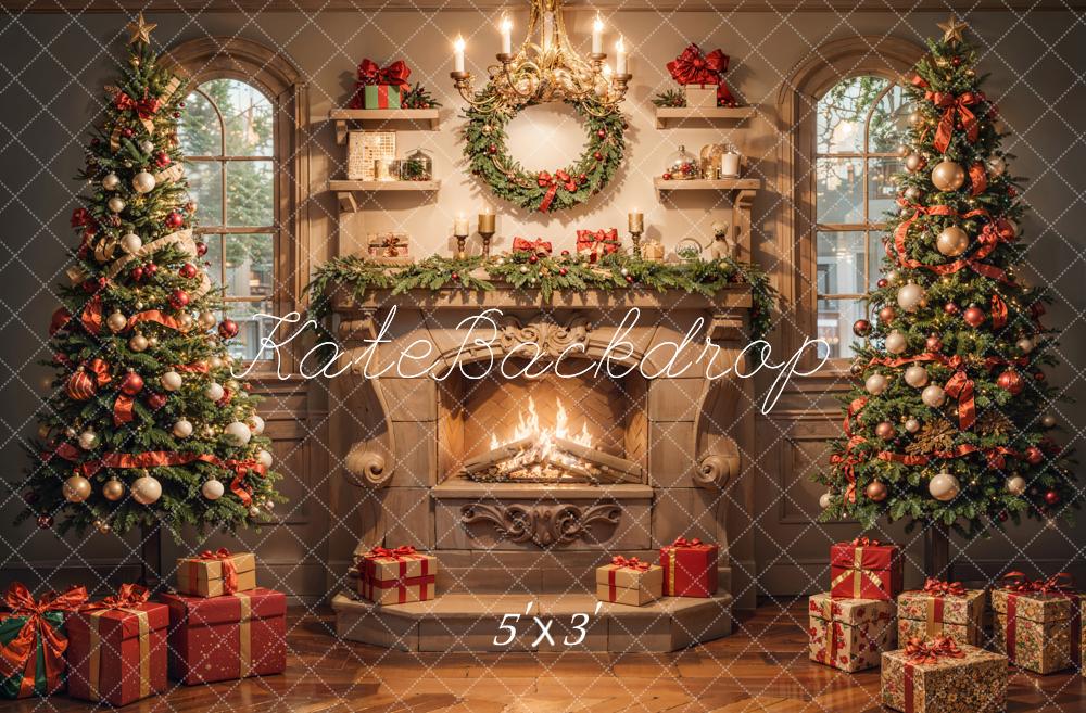 Kate Noël Intérieur Cadeaux Cheminée en marbre Toile de fond conçue par Emetselch - Kate Backdrop FR
