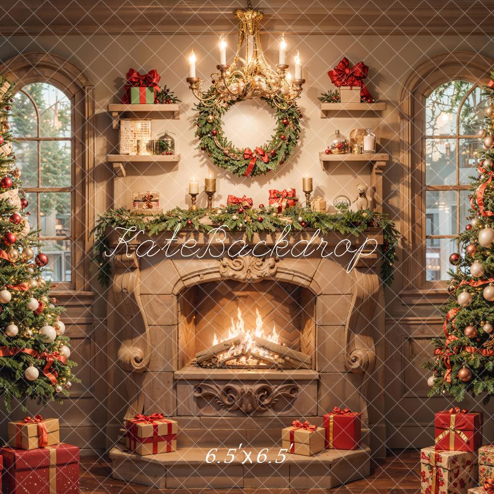 Kate Noël Intérieur Cadeaux Cheminée en marbre Toile de fond conçue par Emetselch - Kate Backdrop FR