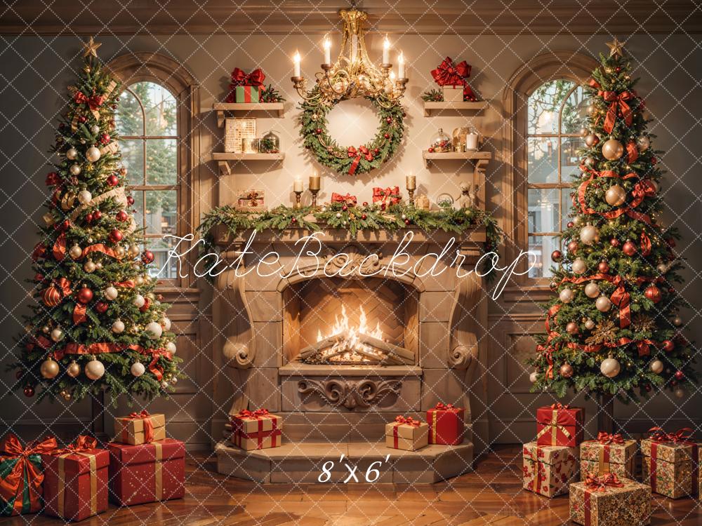 Kate Noël Intérieur Cadeaux Cheminée en marbre Toile de fond conçue par Emetselch - Kate Backdrop FR