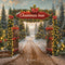 Kate Sapin de Noël Ferme Porte Lumière Toile de fond conçue par Emetselch - Kate Backdrop FR