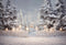 Kate Hiver Noël Forêt Blanc Clôture Maison Toile de fond conçue par Emetselch - Kate Backdrop FR