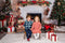 Kate Noël Intérieur Blanc Cheminée en brique Toile de fond conçue par Emetselch - Kate Backdrop FR