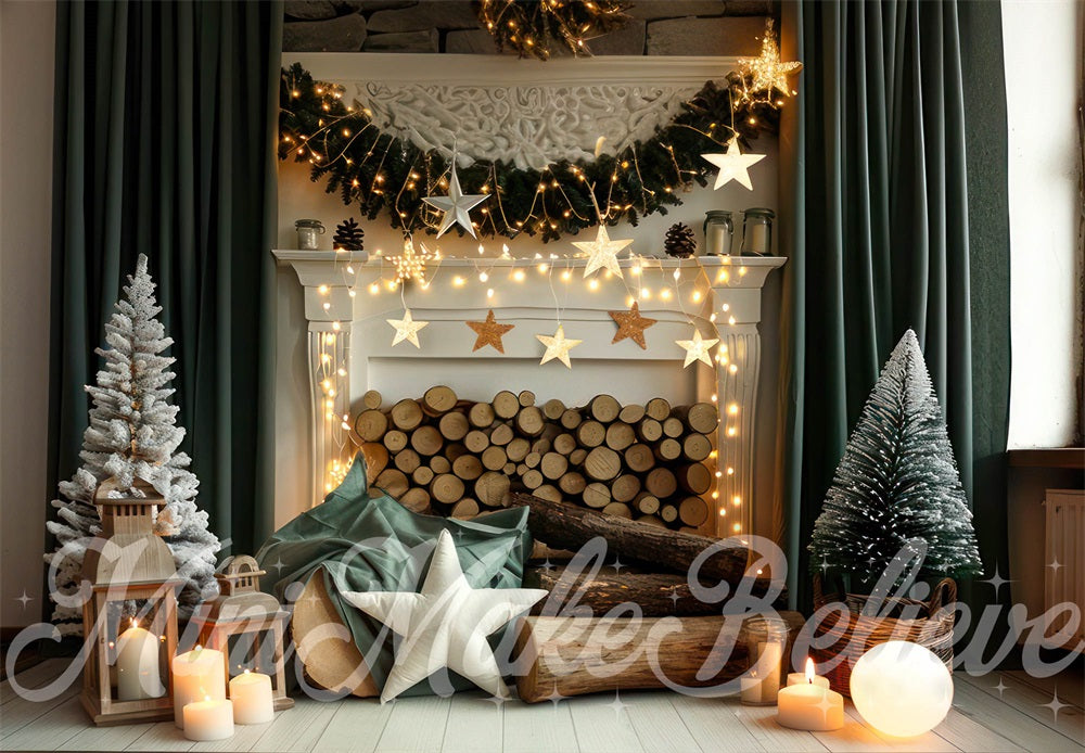 GROUPE VIP - Kate Cheminée Fête Noël Rideau Étoiles Toile de fond conçue par Mini MakeBelieve - Kate Backdrop FR