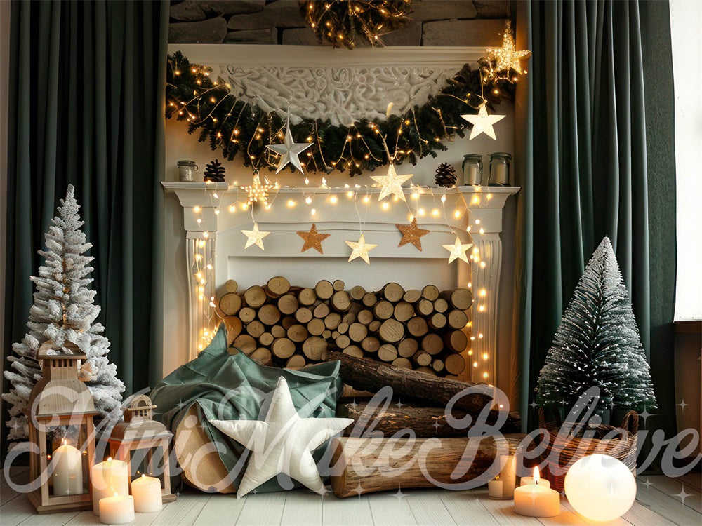 GROUPE VIP - Kate Cheminée Fête Noël Rideau Étoiles Toile de fond conçue par Mini MakeBelieve - Kate Backdrop FR