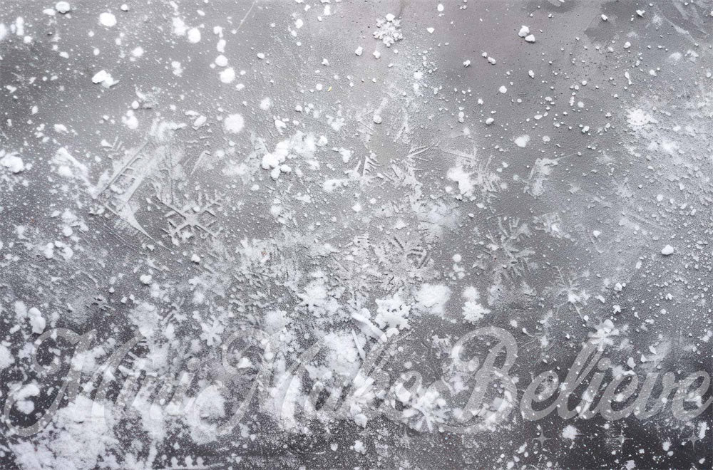 Kate Neige Glacée Béton Hiver Sol Toile de fond conçue par Mini MakeBelieve - Kate Backdrop FR