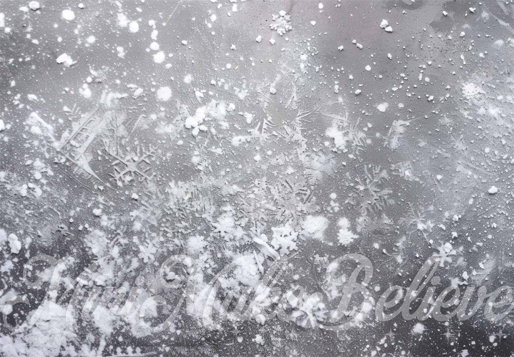 Kate Neige Glacée Béton Hiver Sol Toile de fond conçue par Mini MakeBelieve - Kate Backdrop FR