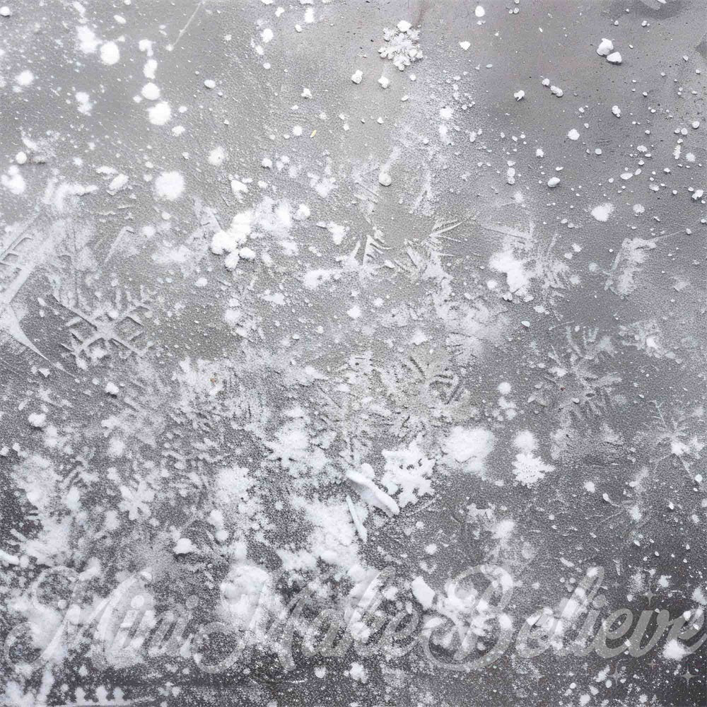 Kate Neige Glacée Béton Hiver Sol Toile de fond conçue par Mini MakeBelieve - Kate Backdrop FR