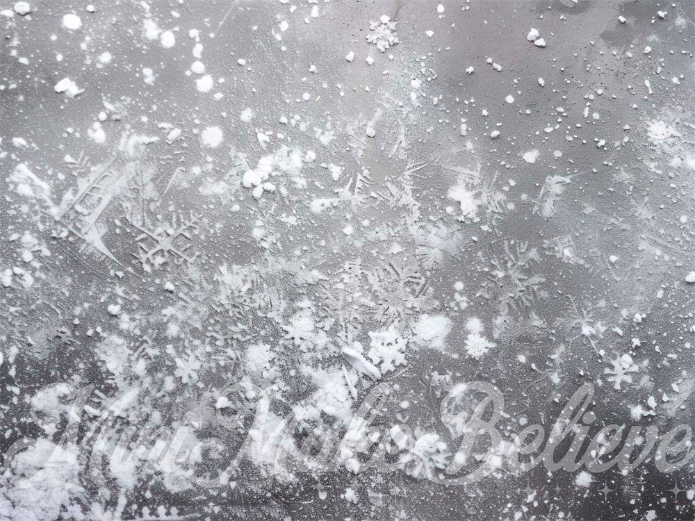 Kate Neige Glacée Béton Hiver Sol Toile de fond conçue par Mini MakeBelieve - Kate Backdrop FR