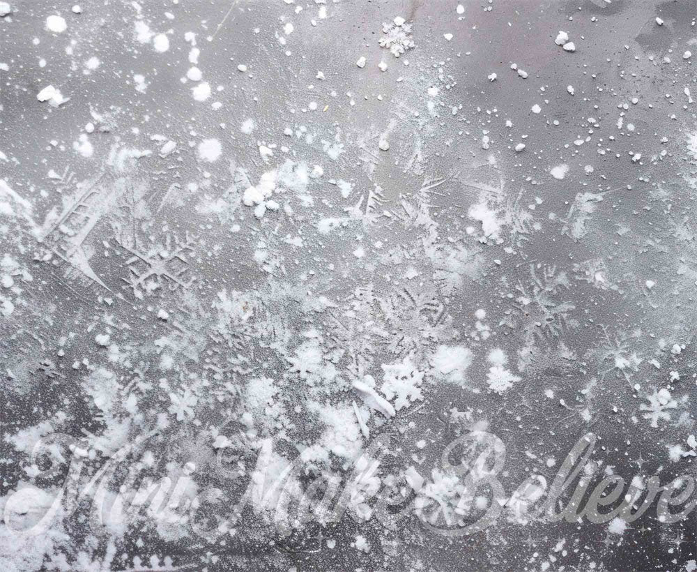 Kate Neige Glacée Béton Hiver Sol Toile de fond conçue par Mini MakeBelieve - Kate Backdrop FR