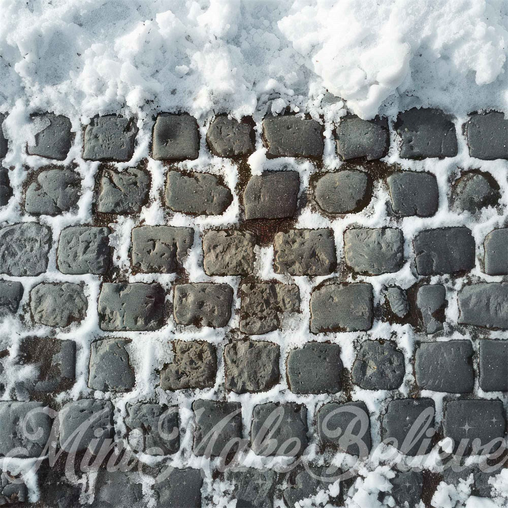 Kate Neige Pavé en détresse Hiver Sol Toile de fond conçue par Mini MakeBelieve - Kate Backdrop FR