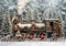 Kate Hiver Noël Extérieur Gare Train Forêt Toile de fond conçue par Mini MakeBelieve - Kate Backdrop FR