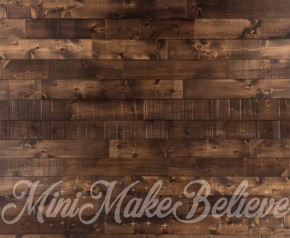 Kate Marron foncé Vieux Sol en bois Toile de fond conçue par Mini MakeBelieve - Kate Backdrop FR