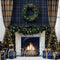 Kate Intérieur Marine Plaid Cheminée Noël Toile de fond conçue par Mini MakeBelieve - Kate Backdrop FR