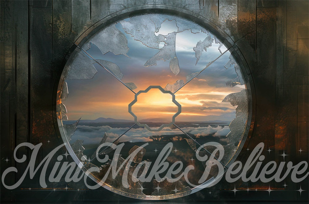 Kate Méchant Océan Fenêtre Ronde Cassé Toile de fond conçue par Mini MakeBelieve - Kate Backdrop FR