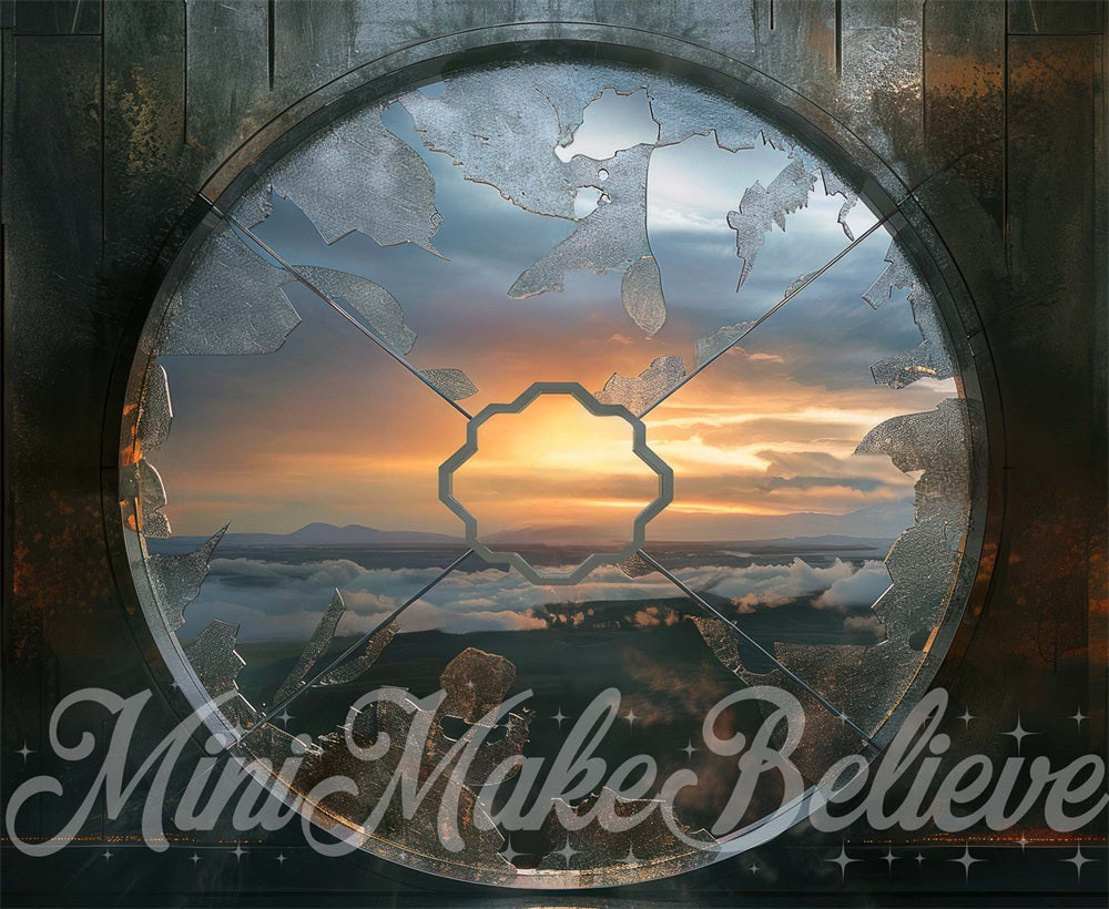 Kate Méchant Océan Fenêtre Ronde Cassé Toile de fond conçue par Mini MakeBelieve - Kate Backdrop FR