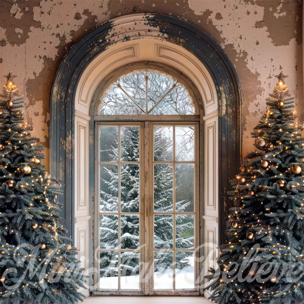 Kate Sapin de Noël Rideau Rétro Fenêtre Toile de fond conçue par Mini MakeBelieve - Kate Backdrop FR
