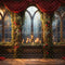 Kate Noël Rideau rouge Bougies Fenêtre Intérieur Toile de fond conçue par Emetselch - Kate Backdrop FR