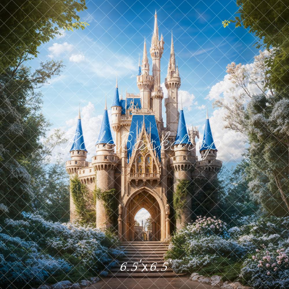 Kate Fantaisie Forêt Grand Château Fleurs Toile de fond conçue par Chain Photographie - Kate Backdrop FR