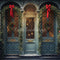 Kate Noël Ancien Bleu Fenêtre Magasin Extérieur Toile de fond conçue par Emetselch - Kate Backdrop FR