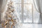 Kate Hiver Intérieur Blanc Sapin de Noël Fenêtre Toile de fond conçue par Emetselch - Kate Backdrop FR