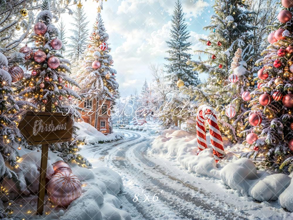 Kate Noël Extérieur Forêt Chemin Toile de fond conçue par Emetselch - Kate Backdrop FR