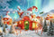 Kate Dessin animé Noël Forêt Cabane Toile de fond conçue par Chain Photographie - Kate Backdrop FR