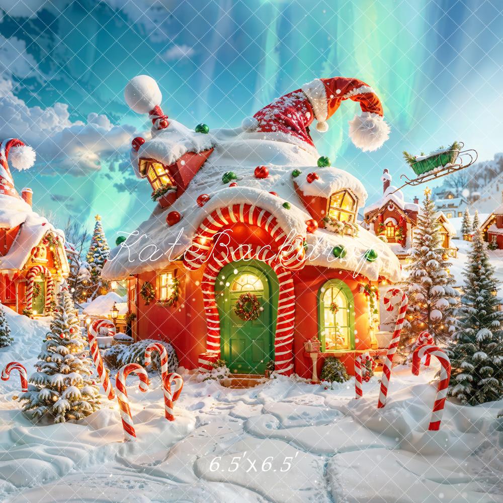 Kate Dessin animé Noël Forêt Cabane Toile de fond conçue par Chain Photographie - Kate Backdrop FR