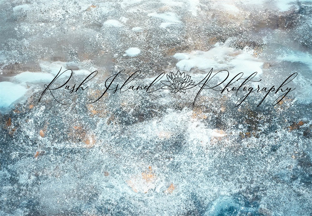 Kate Hiver Neige Vagues Noël Sol Toile de fond conçue par Laura Bybee - Kate Backdrop FR