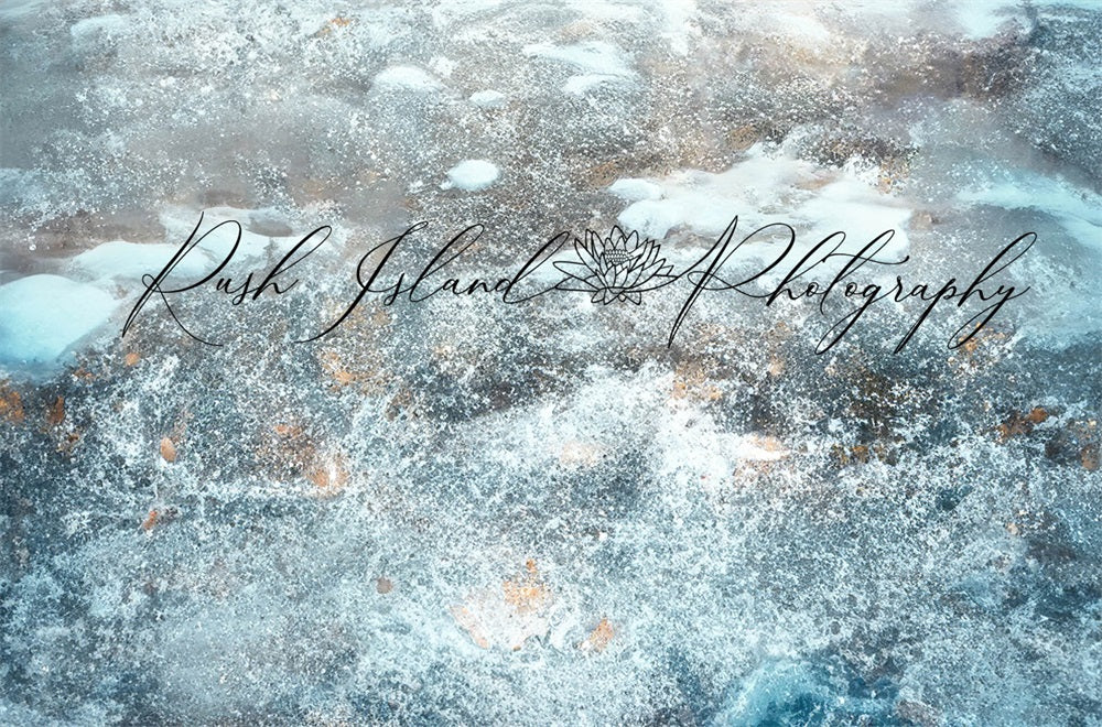 Kate Hiver Neige Vagues Noël Sol Toile de fond conçue par Laura Bybee - Kate Backdrop FR