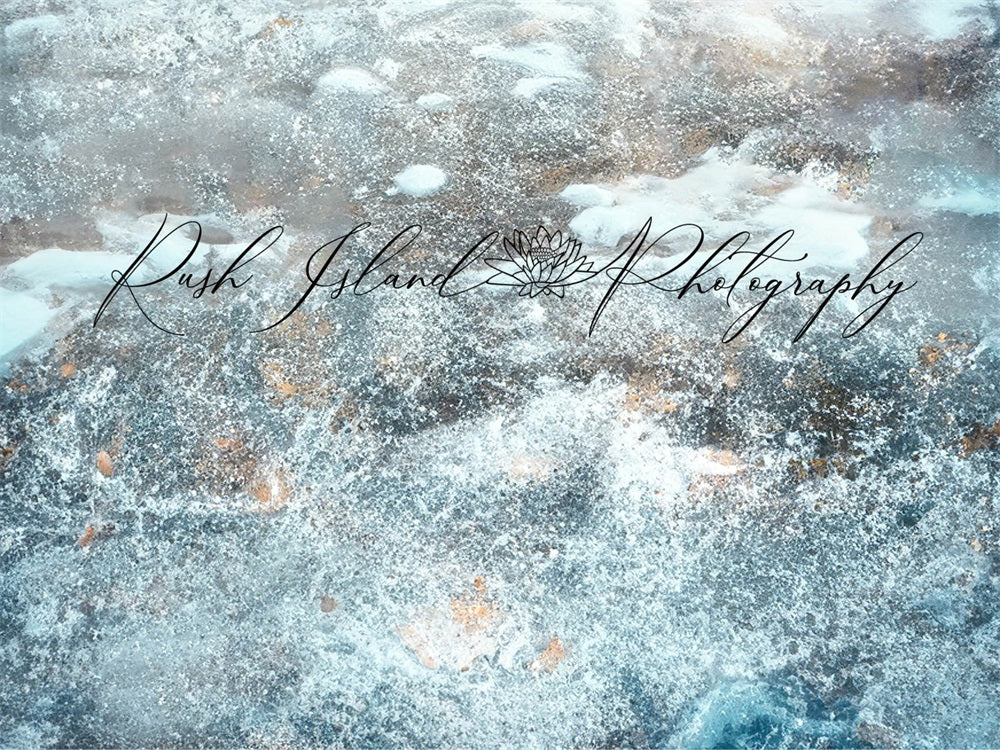 Kate Hiver Neige Vagues Noël Sol Toile de fond conçue par Laura Bybee - Kate Backdrop FR