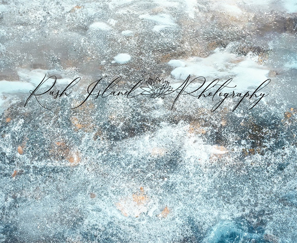 Kate Hiver Neige Vagues Noël Sol Toile de fond conçue par Laura Bybee - Kate Backdrop FR