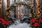 Kate Noël Forêt Neige Vert Arche Lumières Toile de fond conçue par Emetselch - Kate Backdrop FR