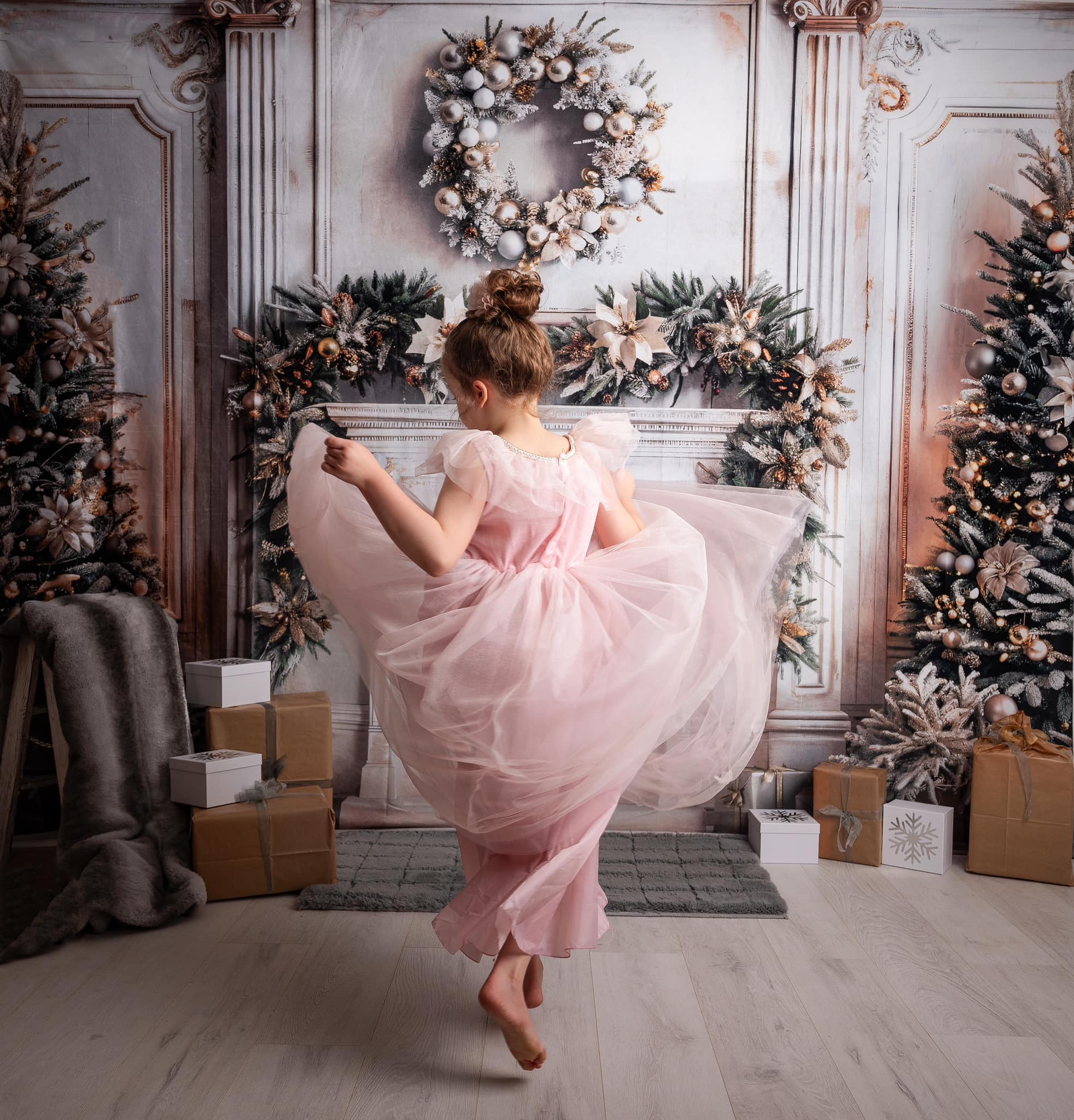Kate Noël Blanc Marbre Cheminée Rétro Toile de fond conçue par Emetselch - Kate Backdrop FR
