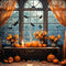 Kate Halloween Intérieur Citrouille Fleur Fenêtre Toile de fond conçue par Emetselch - Kate Backdrop FR