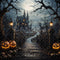 Kate Halloween Forêt Pont de bois Château Sombre Toile de fond conçue par Emetselch - Kate Backdrop FR