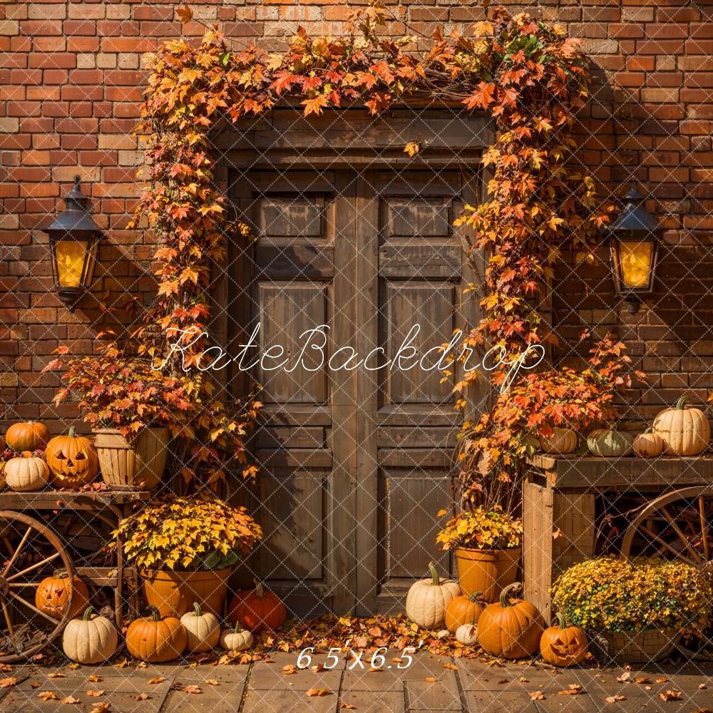 Kate Automne Halloween Feuille d'érable Porte Toile de fond conçue par Emetselch - Kate Backdrop FR