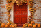 Kate Automne Feuilles d'érable Porte Mur de briques Toile de fond conçue par Emetselch - Kate Backdrop FR