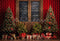 Kate Sapin de Noël Rideau Cadeaux Mur en bois Toile de fond conçue par Emetselch - Kate Backdrop FR