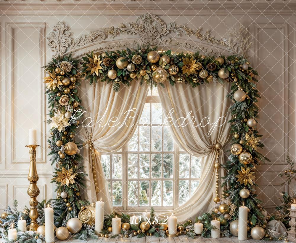 Kate Noël Vintage Blanc Marbre Fenêtre encadrée Toile de fond conçue par Emetselch - Kate Backdrop FR