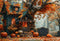 Kate Automne Forêt Citrouille Cabane Rétro Toile de fond conçue par Emetselch - Kate Backdrop FR
