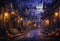 Kate Halloween Nuit Citrouille Rue Chauve-souris Toile de fond conçue par Emetselch - Kate Backdrop FR