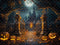 Kate Halloween Sombre Forêt Château Rétro Portail Toile de fond conçue par Emetselch - Kate Backdrop FR