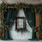 Kate Noël Rideau vert Fenêtre Mur de briques Toile de fond conçue par Chain Photographie - Kate Backdrop FR