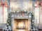 Kate Noël Intérieur Blanc Cheminée en brique Décors Toile de fond conçue par GQ - Kate Backdrop FR