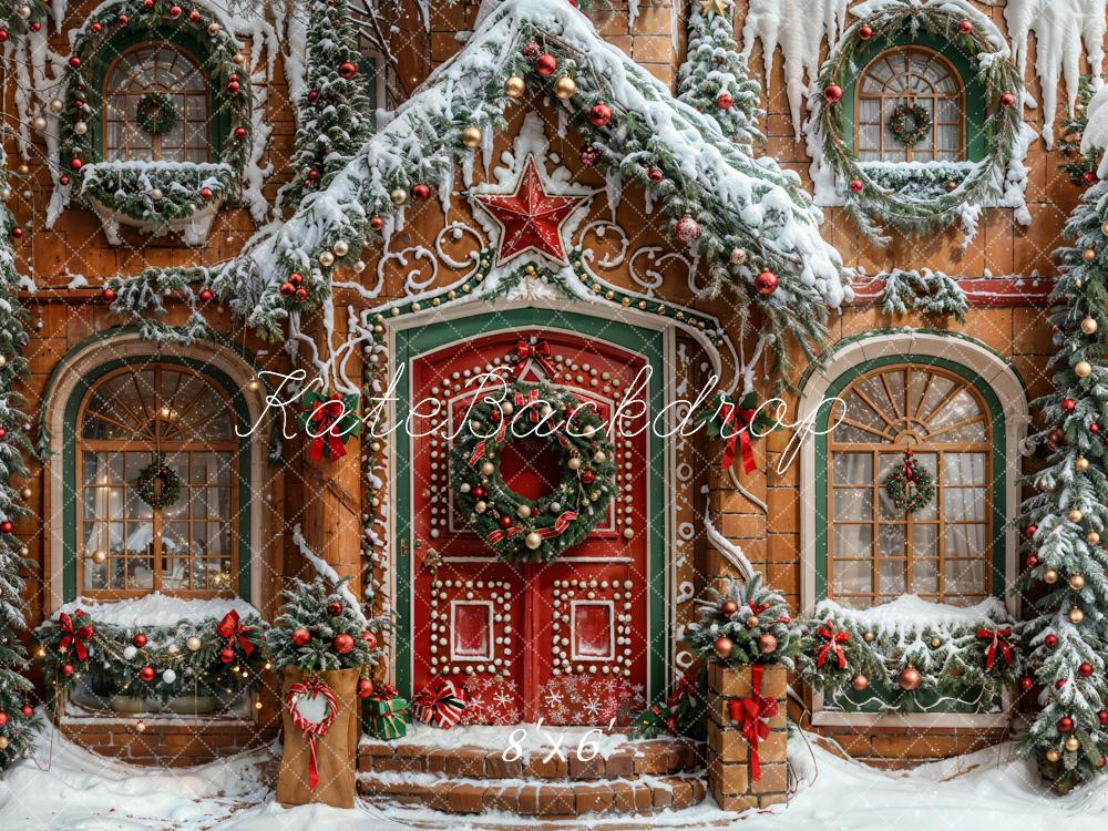 Kate Noël Maison en pain d'épice Marron Toile de fond conçue par Chain Photographie - Kate Backdrop FR
