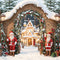 Kate Père Noël Château Porte en brique Neige Toile de fond conçue par Chain Photographie - Kate Backdrop FR