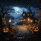Kate Halloween Citrouille Sombre Forêt Château Toile de fond conçue par Emetselch - Kate Backdrop FR