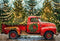 Kate Sapin de Noël Camion Rouge Lumières Toile de fond conçue par Emetselch - Kate Backdrop FR